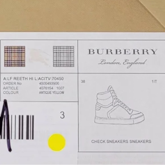 BURBERRY REETH Canvas High-Tops Sneakers - Picture 10 of 10